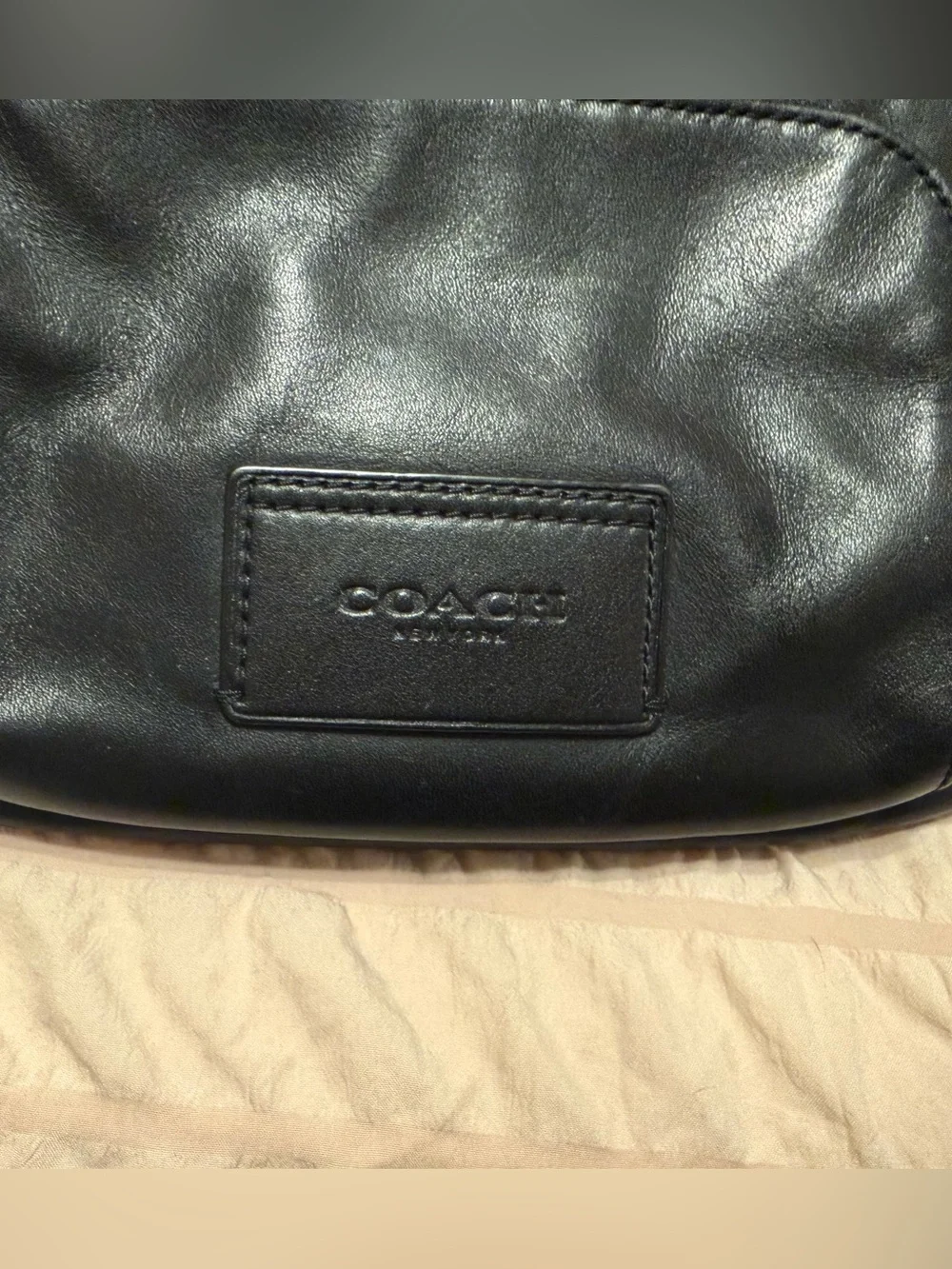 Coach Black Leather Men's Waist Belt Bag - Picture 2 of 5